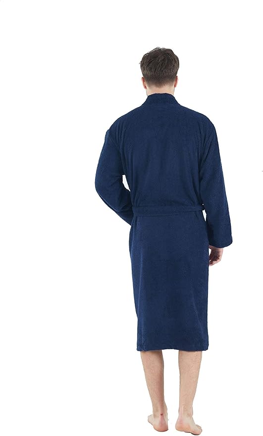 BAGNO MILANO Organic Men Bathrobe, GOTS Certified Organic Turkish Cotton Luxury Kimono Robe, Made in Turkey