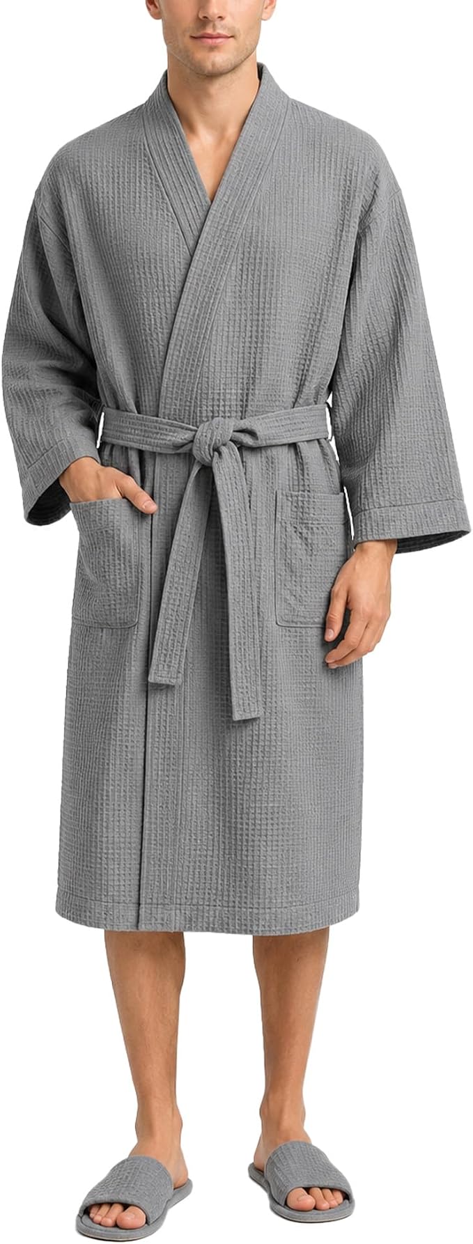 Lightweight Waffle Robe - Soft Cotton Bathrobe Spa Bathrobe for Daily Wear Home & Hotel