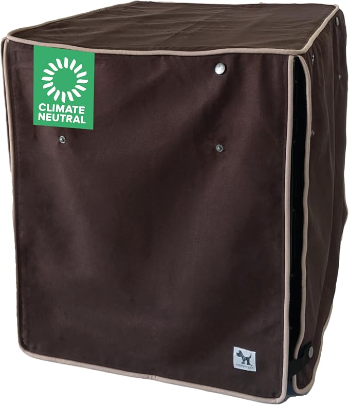 Molly Mutt Landslide Dog Crate Cover, 100% Cotton Canvas Cover with 2 Roll-Up Panels, Ideal for Dog or Cat Crate, Durable, Washable, and Free of Harmful Chemicals, 42" x 28" x 31"