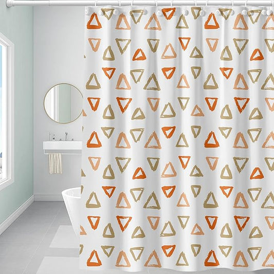 Plastic Shower Curtain Liner, Premium EVA 5G Triangle Shower Curtain, Shower Curtains for Bathroom with 3 Magnetic Weights and Rustproof Grommets (Triangle, 72x72 in)