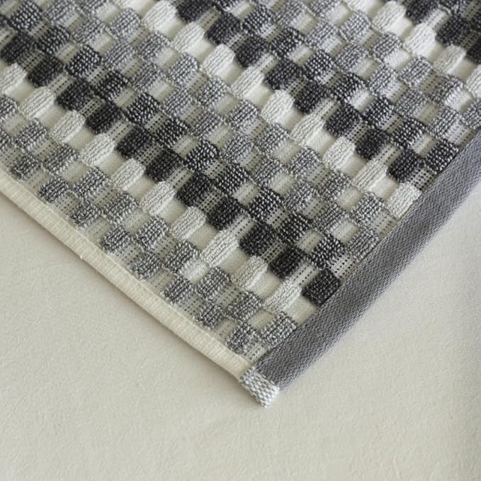 Premium Luxury Waffle Weave Cotton Towel Set - 160g Hand Towel & 650g Oversized Bath Towel (30"x60") - Ultra Absorbent, Quick-Dry, Soft Textured Jacquard (Earth Grey)