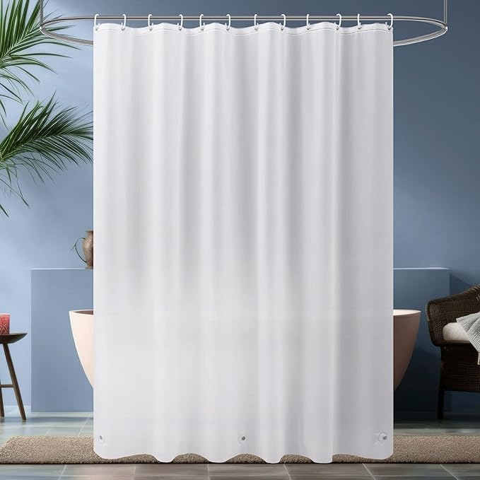 RELY+ Shower Curtain Liner 72x72 | Frosted PEVA, 70 GSM Thickness, Odour-Free, Waterproof, Rustproof Grommets with 3 Weighted Magnets