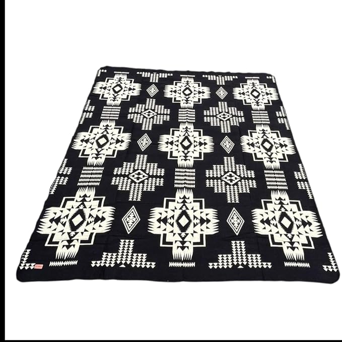 Alpaca Wool Blanket, Queen Size 94 x 78, Reversible 2 in 1, Thick and Ultra Soft, Hypoallergenic, Non-Itchy, Handmade in Ecuador. Premium Alpaca Wool Thtow Blanket for Cozy Comfort. (Black and White)
