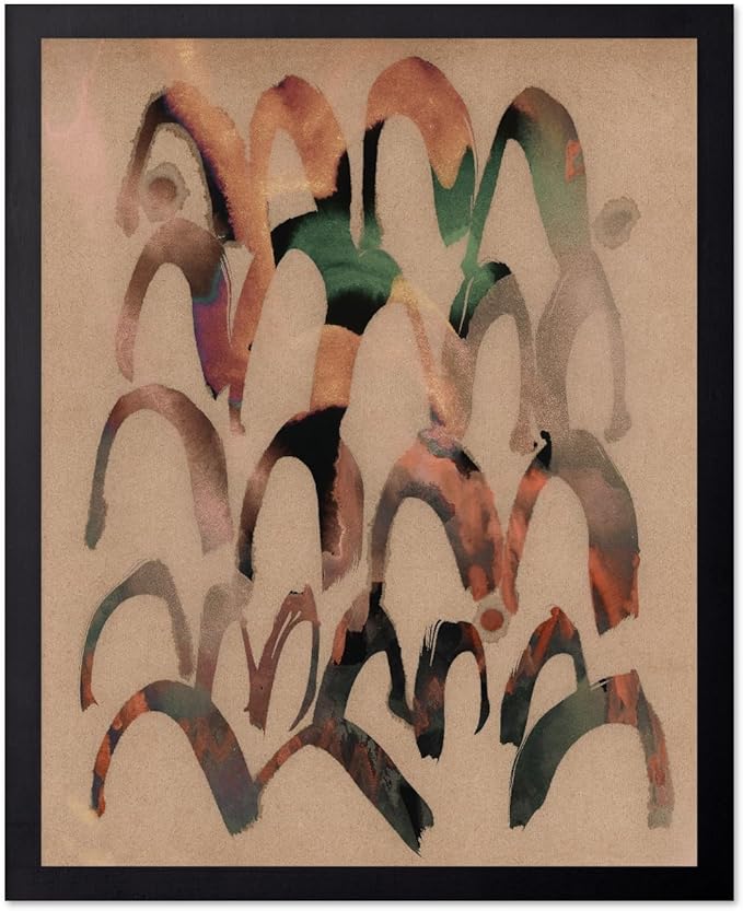 Monem Art Abstract Arch Mark Making Painting Print - Contemporary Peach and Mocha Art Poster - Wall Decor for Living Room, Bedroom or Office - 18x24 Unframed Wall Art by Renee Stramel