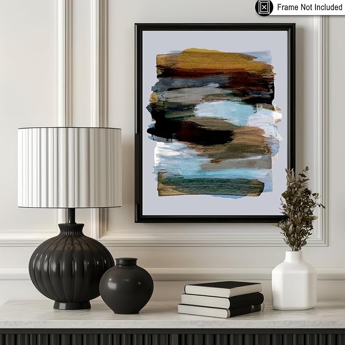 Monem Art Abstract Earth Tone Brushstroke Print - Modern Painterly Art Poster - Wall Decor for Living Room, Bedroom or Office - 18x24 Unframed Wall Art by Mareike Bohmer