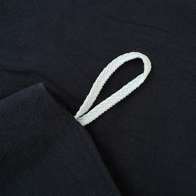 FACE TWO FACE Bedding Duvet Cover Set100% Washed Cotton Duvet Cover Linen Like Textured Breathable Durable Soft Comfy (Full, Tibetan Blue)