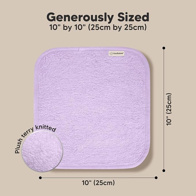 KeaBabies Baby Hooded Towel and Baby Washcloths for Newborn, Kids - Soft Bath Towels with Hood for Toddlers - Soft, Absorbent Infant Bath Cloth and Face Washcloths for Boys, Girls
