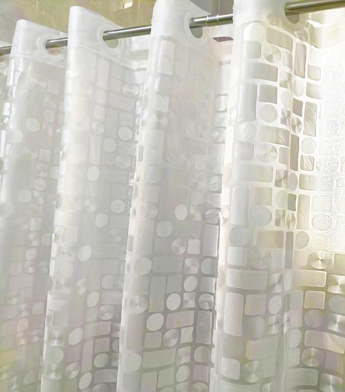 PEVA Shower Curtain Liner BaJiaoYe for Bathroom Shower Curtain,72" x 72 (Water Wave)