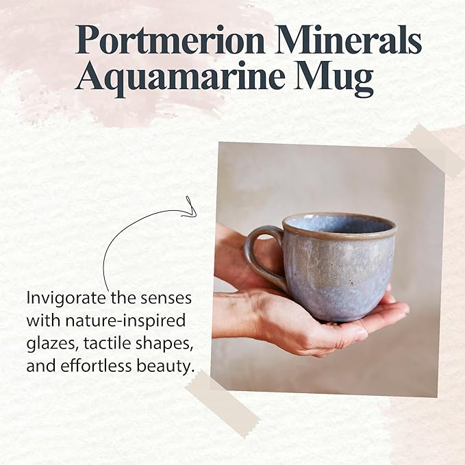 Portmeirion Minerals Mug Aquamarine | 12oz Ceramic Mug made from Stoneware | Dishwasher, Microwave, Freezer, and Oven Safe | Perfect for Tea, Expresso, Latte | For Kitchen or Cafe