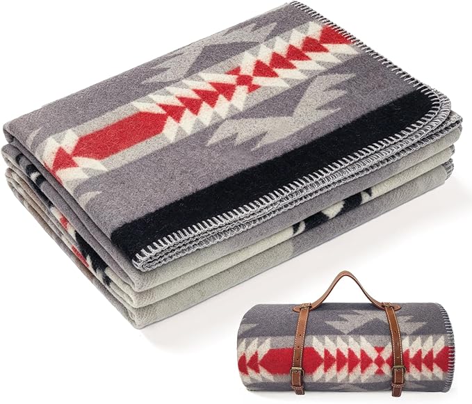 Molithe 100% Wool Blanket, 62" x 86", Warm, Thick, Washable, Military | Great for Camping, Outdoors, Sporting Events, Survival Kits Gargoyle