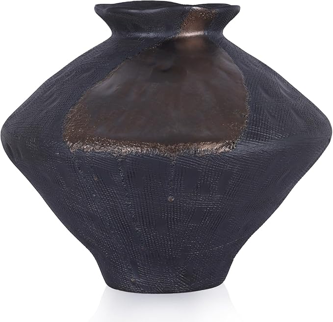 Large Wabi Sabi Rusty Vintage Ceramic Vase, 10.6" Rustic Pottery Vase for Centerpieces, Wabi Sabi Decor Flower Vases for Table, Living Room, Bedroom, Bathroom, Kitchen, Farmhouse Home Decor Gifts