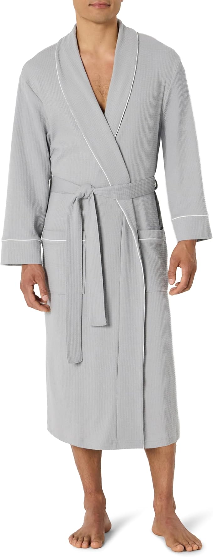 Amazon Essentials Men's Lightweight Cotton Waffle Bathrobe (Available in Big & Tall)