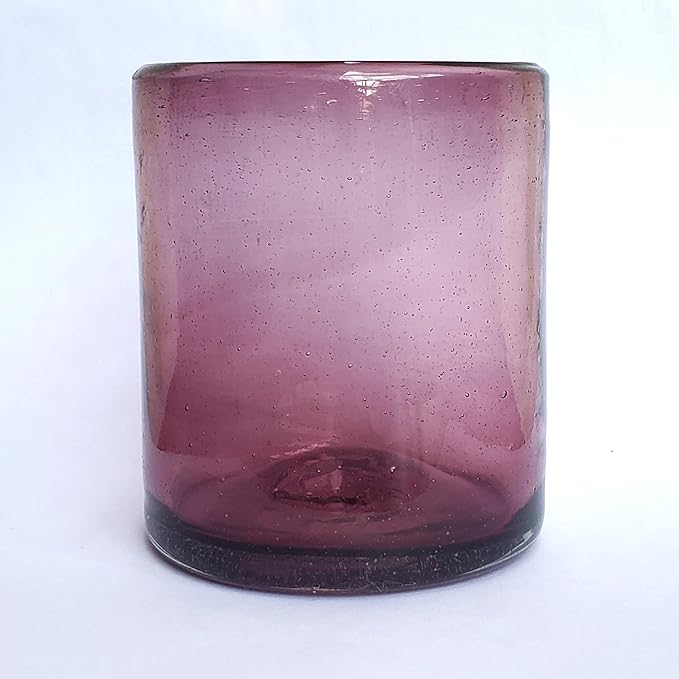Solid Amethyst 9 oz Short Tumblers (set of 6), Recycled Glass, Lead-free, Toxin-Free (9oz Tumbler)