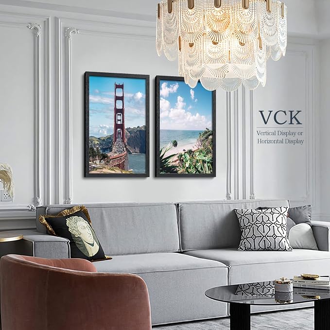 VCK 20x30 Frame 4 Pack - Black, Gallery-Quality Wood Picture Frames, 1.1-Inch Wide Border, Polished Plexiglass, No Mat, Vertical or Horizontal Wall Display for Photo/Art/Prints