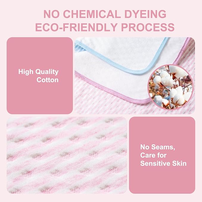 Bed Pads for Incontinence Washable, 3 Packs 36x34 Inch Reusable Waterproof Soft Wetting Pee Underpad for Adults, Elderly, Seniors, Women, Kids & Pets, Machine Washable Pad for Bed, Sofa-Pink