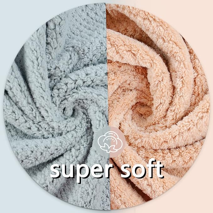 Chloven 2 Pack Extra Large Microfiber Hair Towel Wrap for Women,43 inch X 24 inch Anti Frizz Hair Drying Towel with Elastic Strap,Hair Wrap Towels Absorbent Quick Dry Hair Turbans for Drying Long Hair