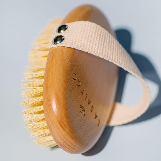 LA SALT CO Dry Brushing Body Brush, Exfoliating Body Scrubber for Dry Skin, Plant-Based with Sisal Bristles