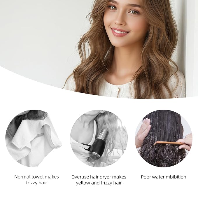 Tecbeauty Microfiber Hair Towel, 4Pcs Hair Wrap for Women Wet Hair Drying Tools