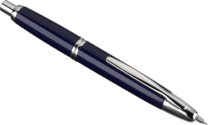 PILOT Vanishing Point Collection Refillable & Retractable Fountain Pen, Blue Barrel with Rhodium Accents, Blue Ink, Broad Nib (60343)