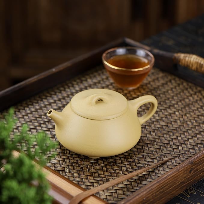 Zisha Tea Pot,Chinese Real Yixing Clay Handmade Teapot 10.6 Oz,Brew Kung Fu Loose Leaf Tea Maker