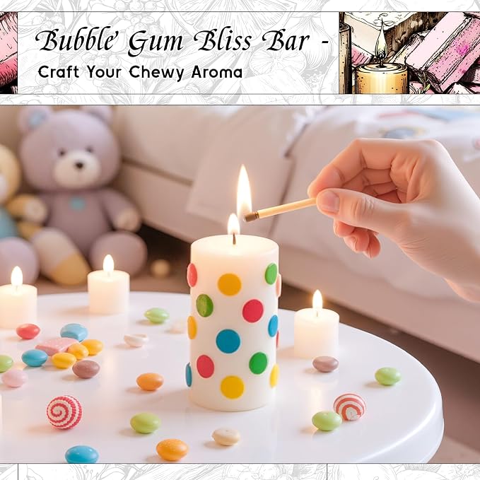 HIQILI Bubble Gum Fragrance Oil for Soap Making & Home Diffsuer - 5.07FL Oz | for Candle & Bath Bombs Making, Long Lasting Candy Scents - 150 ML