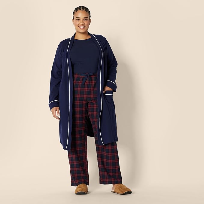 Amazon Essentials Women's Lightweight Cotton Waffle Mid-Length Bathrobe (Available in Plus Size)