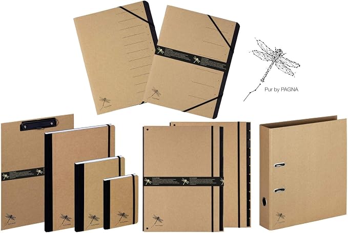 Pagna Pure A4 Recycled Kraft Paper Cover Embossed 192 Pages of Squared Paper