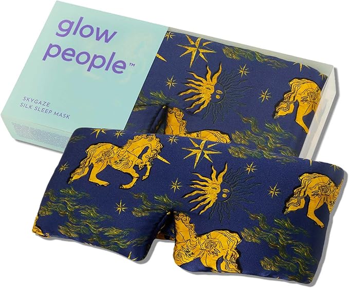 Glow People Silk Sleep Mask – 100% Mulberry Silk Eye Mask for Sleeping, Total Blackout, Cloud-Soft and Adjustable for Beauty Sleep and Travel - Skygaze