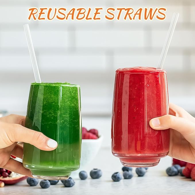 Honeydak 60 Pcs Clear Straws Reusable 9" Plastic Hard Straws Clear Drinking Tube for Smoothies Beverage Cocktail Home Restaurant Party Supply
