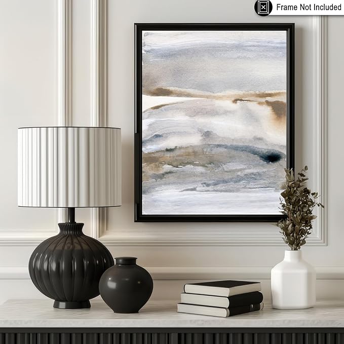 Monem Art Neutral Abstract Watercolor Landscape Wall Art - Minimalist Earth Tone Contemporary Painting Poster - Modern Calm Aesthetic Art Print - 8x10 Unframed Wall Art by Mareike Bohmer