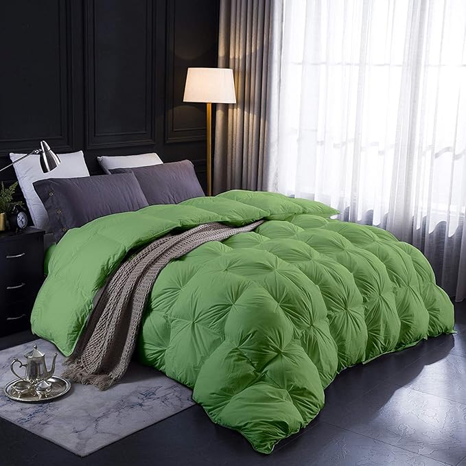 Hypoallergenic 1000-TC Pinch Pleated Down Alternative Comforter King Size 102 x 90 Inches 1pc Comforter & 2 pcs Pillow Covers, 700 GSM & All Side Corner Tabs 100% Egyptian Cotton