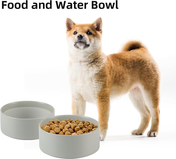 Havniva 6.1” Ceramic Dog Bowls, Dog Food and Water Bowl for Small & Medium Dogs, Durable Dog Water Bowl with Non-Slip Rubber Base Large Capacity Pet Feeding Bowl