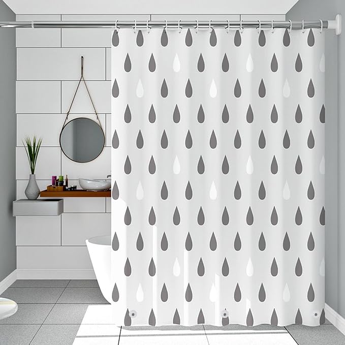 Plastic Shower Liner - Premium EVA 6G Shower Curtain Liner with Rustproof Grommets and 3 Weighted Magnets, Waterproof Shower Curtains for Bathroom (Droplet, 72" x 72")