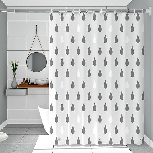 Plastic Shower Liner - Premium EVA 6G Shower Curtain Liner with Rustproof Grommets and 3 Weighted Magnets, Waterproof Shower Curtains for Bathroom (Droplet, 72" x 72")