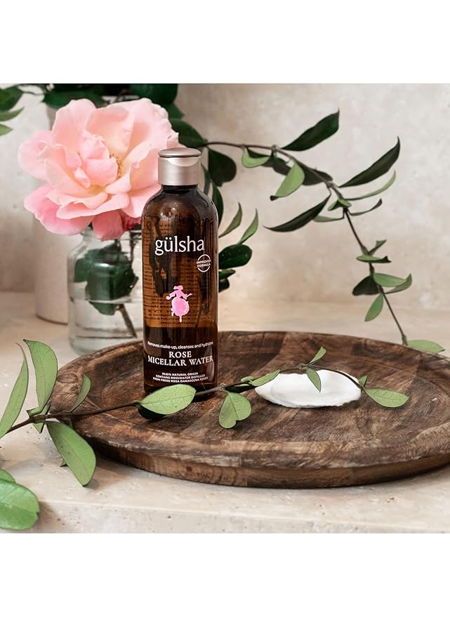 GULSHA Rose Micellar Water - Facial Cleanser & Makeup Remover, Fragrance-free Hydrating Cleanser, Softens the Skin, Formula designed in France for All Skin Types, Natural Origin, 200ml (6.76 fl oz)