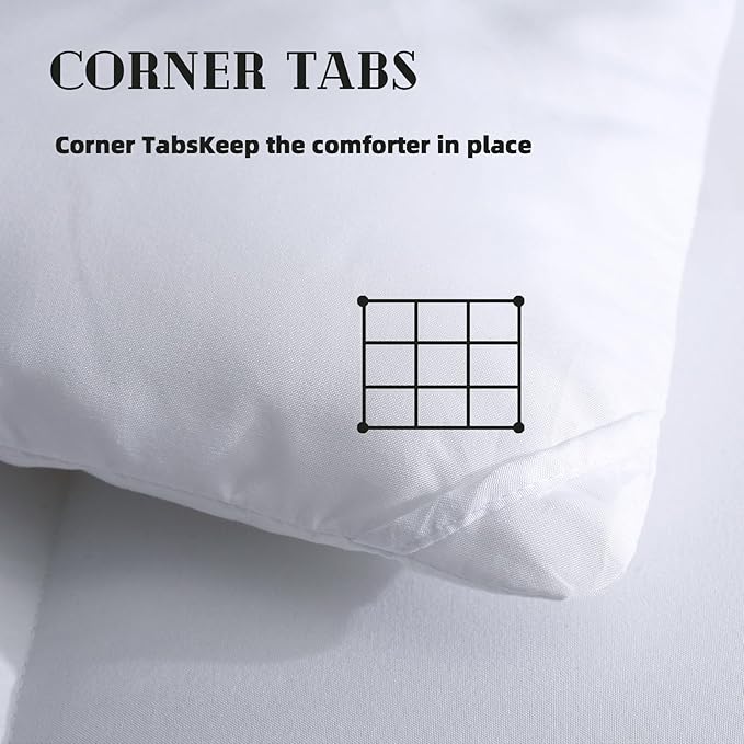 DOWNCOOL Comforters California King Size, Duvet Insert,White All Season Duvet, Lightweight Quilt, Down Alternative Hotel Comforter with Corner Tabs (White, California King 104x96 Inches)