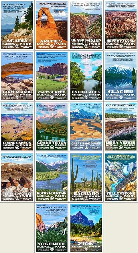 National Park Posters - Postcards featuring Original Works by Robert B. Decker (Series A)