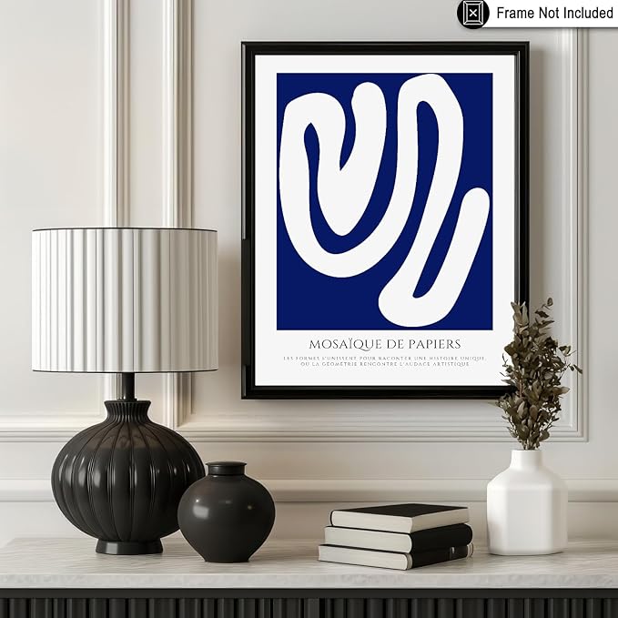 Monem Art Organic Paper Cut Abstract Print - Modern Minimalist Shape Poster - Wall Decor for Living Room, Bedroom or Office - 12x16 Unframed Wall Art by Rs Lab Studio