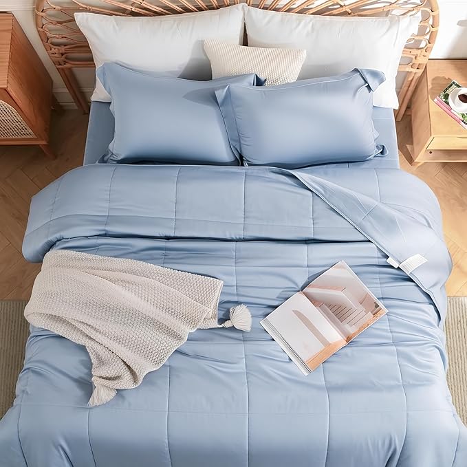NEXHOME PRO 100% Viscose from Bamboo Comforter Queen Size - Ultra-Soft, Breathable, Lightweight All-Season & Summer Duvet Insert, Natural Temperature Regulating for Cooling Sleep