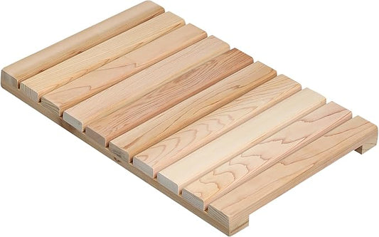 bingaai Cedar Wood Shower Mat, Cedar Wooden Bath Mats, Small Wood Bath Mat 20 x 13 in, Shower Stall Mat Non-Slip for Bathroom Bathtub Spa Sauna Garden Home, Wooden Floor Mat for Indoor and Outdoor