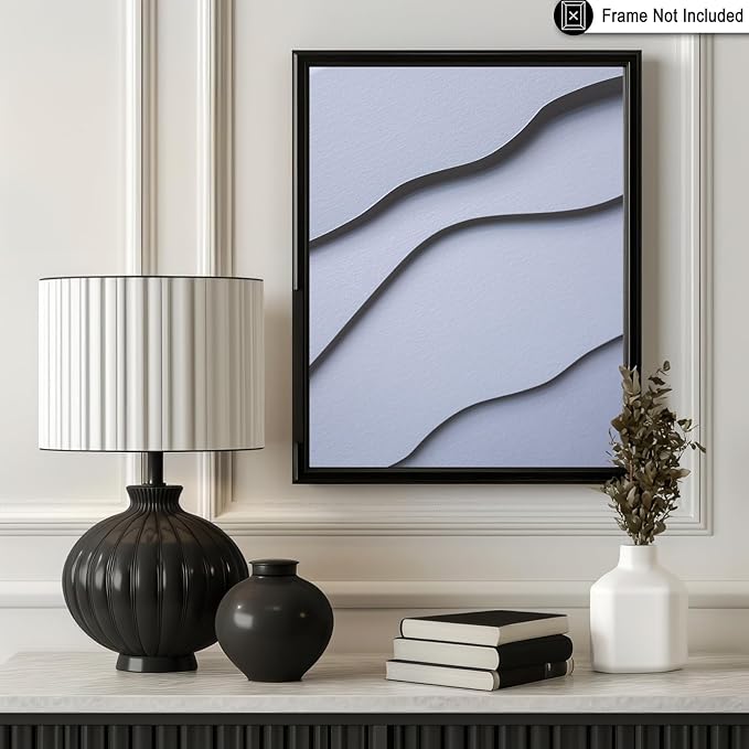 Monem Art Minimalist White Paper Waves Print - Abstract Scandinavian Texture Poster - Wall Decor for Living Room, Bedroom or Office - 16x20 Unframed Wall Art by Mareike Bohmer