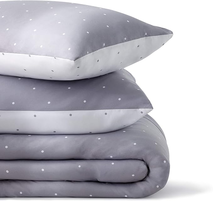 LINENSPA All Season Hypoallergenic Down Alternative Microfiber Comforter, King, Gray