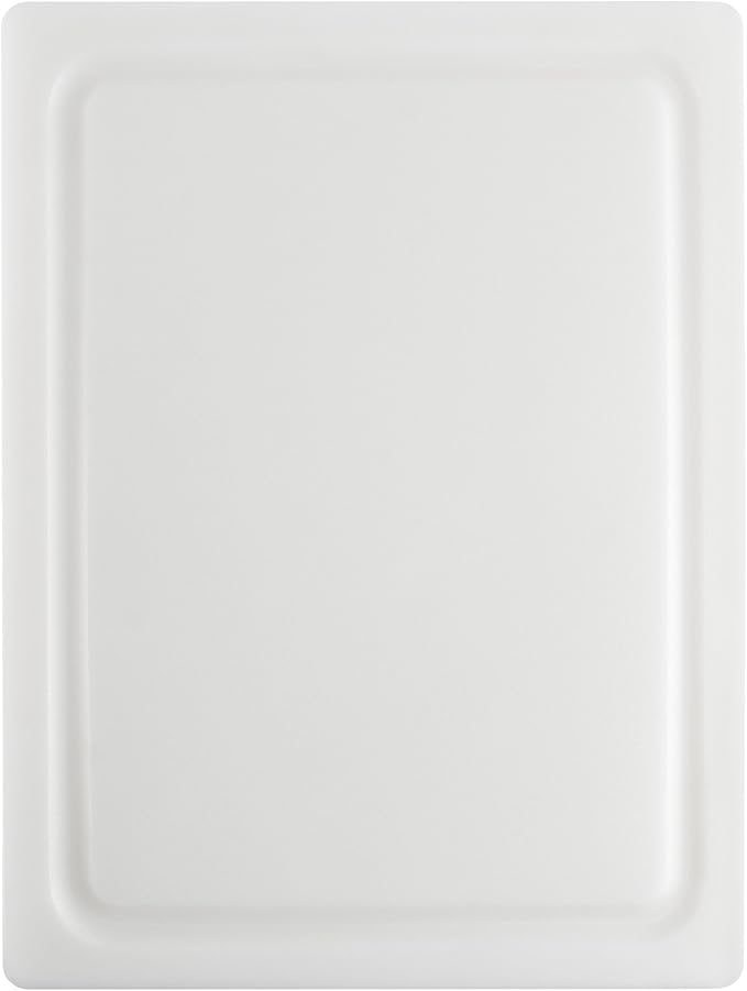 Dexas NSF Approved Poly Cutting Board with Juice Well, 12 x16 x 5/8", White