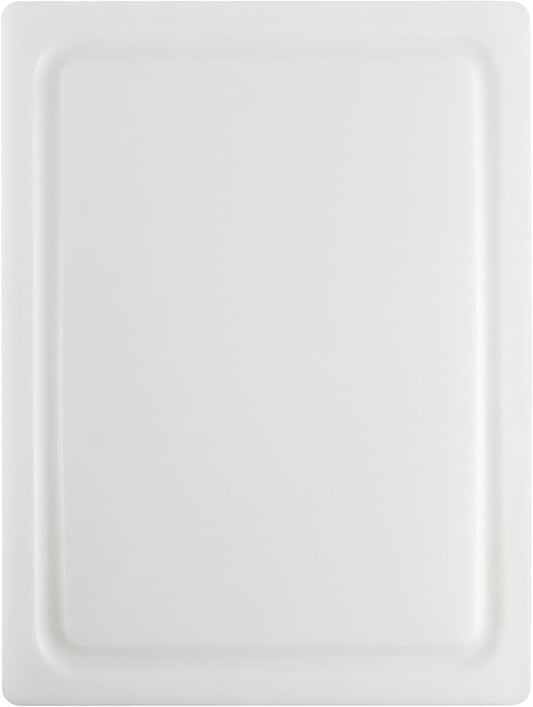 Dexas NSF Approved Poly Cutting Board with Juice Well, 12 x16 x 5/8", White