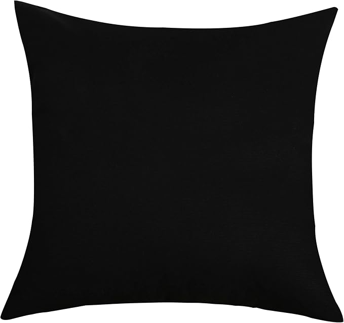 TangDepot 100% Cotton Solid Throw Pillow Cover 18x18 Black | 100% cotton, same-color zip, machine wash & air dry. For living room, bedroom, office, car. 42 colors, 221 sizes. Cover only.