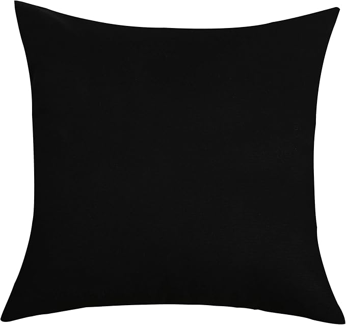 TangDepot 100% Cotton Solid Throw Pillow Cover 16x16 Black | 100% cotton, same-color zip, machine wash & air dry. For living room, bedroom, office, car. 42 colors, 179 sizes. Cover only.