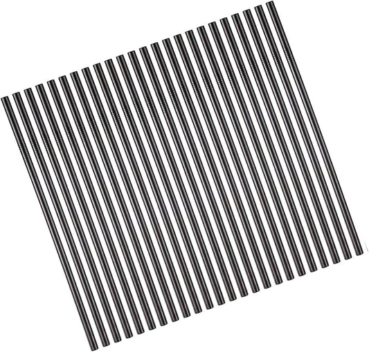 Black Reusable Metal Straws 100Pcs for Bulk Pack.Toddler Child Stainless Steel Straws 265mm Straws for 30oz and 20oz Tumblers Yeti Bulk Order(10.5" Long, Black-100pcs Straight)