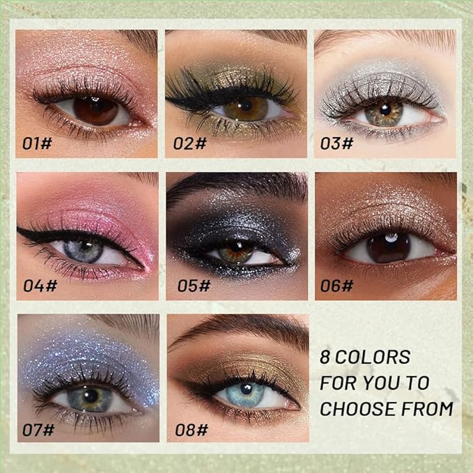 Gold Green Single Shimmer Glittle Eye shadow Palette Makeup, Single Shimmer Eyeshadow for Older Women, High Pigment Natural Sombras Crema Para Ojos, Talc, Paraben & Cruelty Free (02#Gold Green)