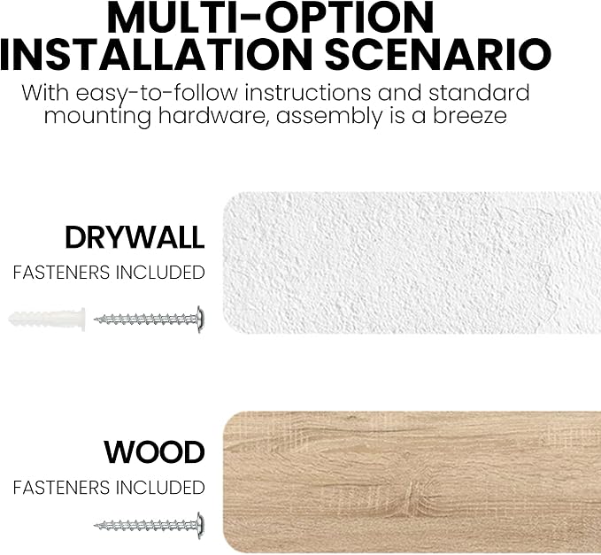 Fun Memories 24 Inch Reclaimed Wood Floating Shelves for Wall, 8 Inch Deep Heavy Duty Rustic Farmhouse Wall Mounted Shelf with Invisible Bracket for Bathroom, Kitchen & Bedroom, Grey