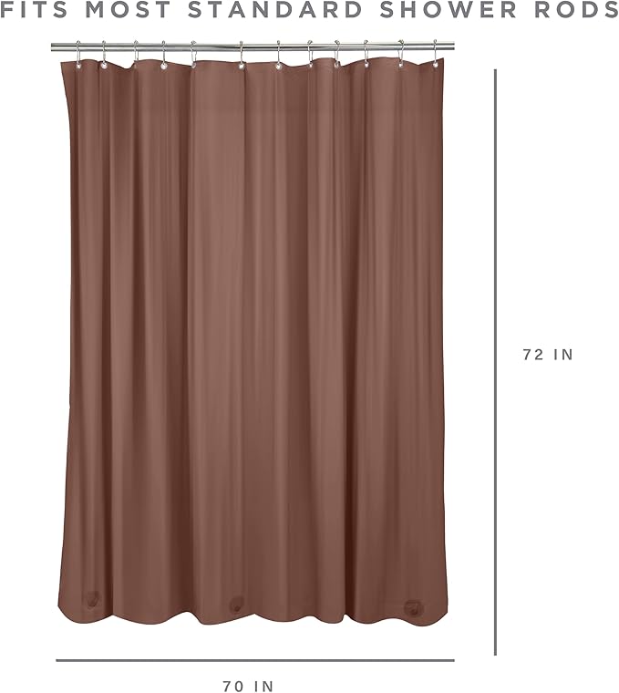 Bath Bliss PVC Heavy Weight Shower Curtain Liner | 4G | 70" x 72" | Rust Resistant Copper Grommets | Magnetic Hem | White